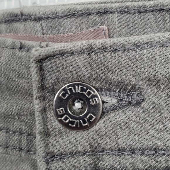 Chico's 2 Size L 12 Jeans Ankle Denim Stretch Mid Rise 5 Pocket - Picture 7 of 8